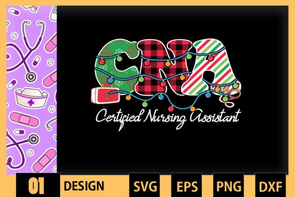 Christmas Lights CNA Nurse Graphics for Crafts