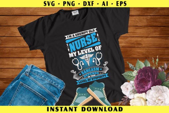 Grumpy Old Nurse Graphics for Crafts